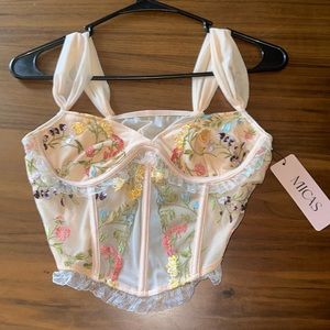 Pale, pink, corset lace top